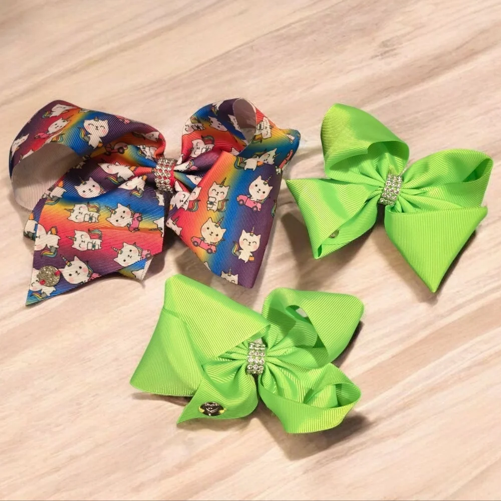 Jojo Siwa Hair Bows 3 Count 1 Large 2 Medium Sized Hair Accessories‎